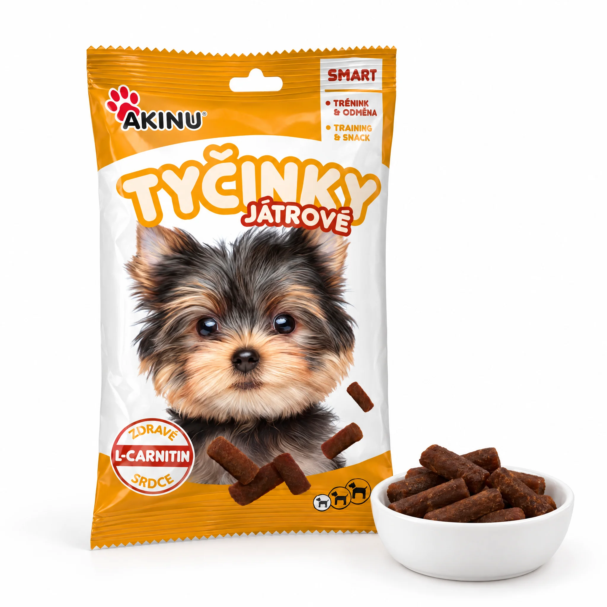 Akinu Játrové tyčinky s L-carnitinem pamlsek pro psy 60 g