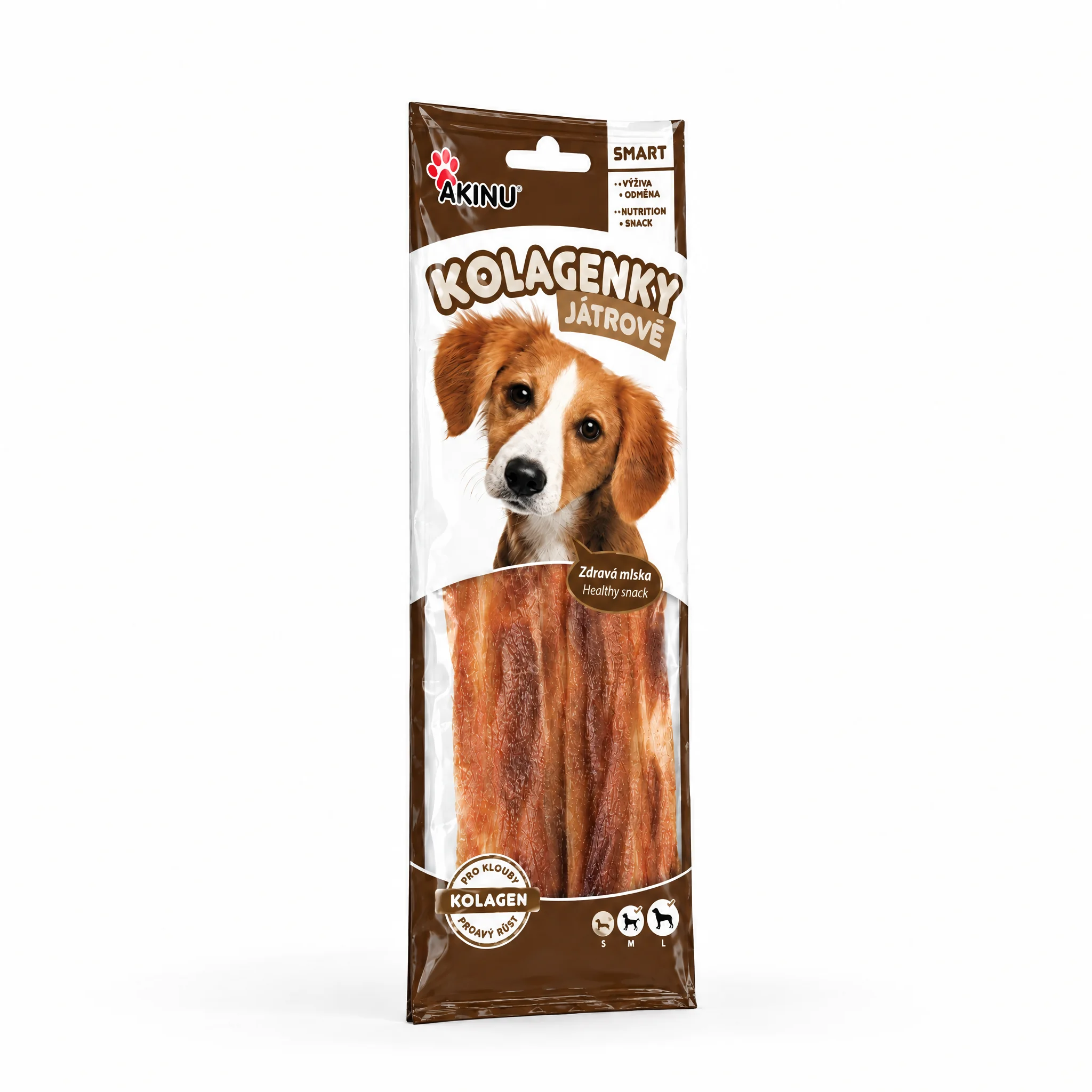 Akinu Kolagenové pásky s drůbežími játry pamlsek pro psy 60 g