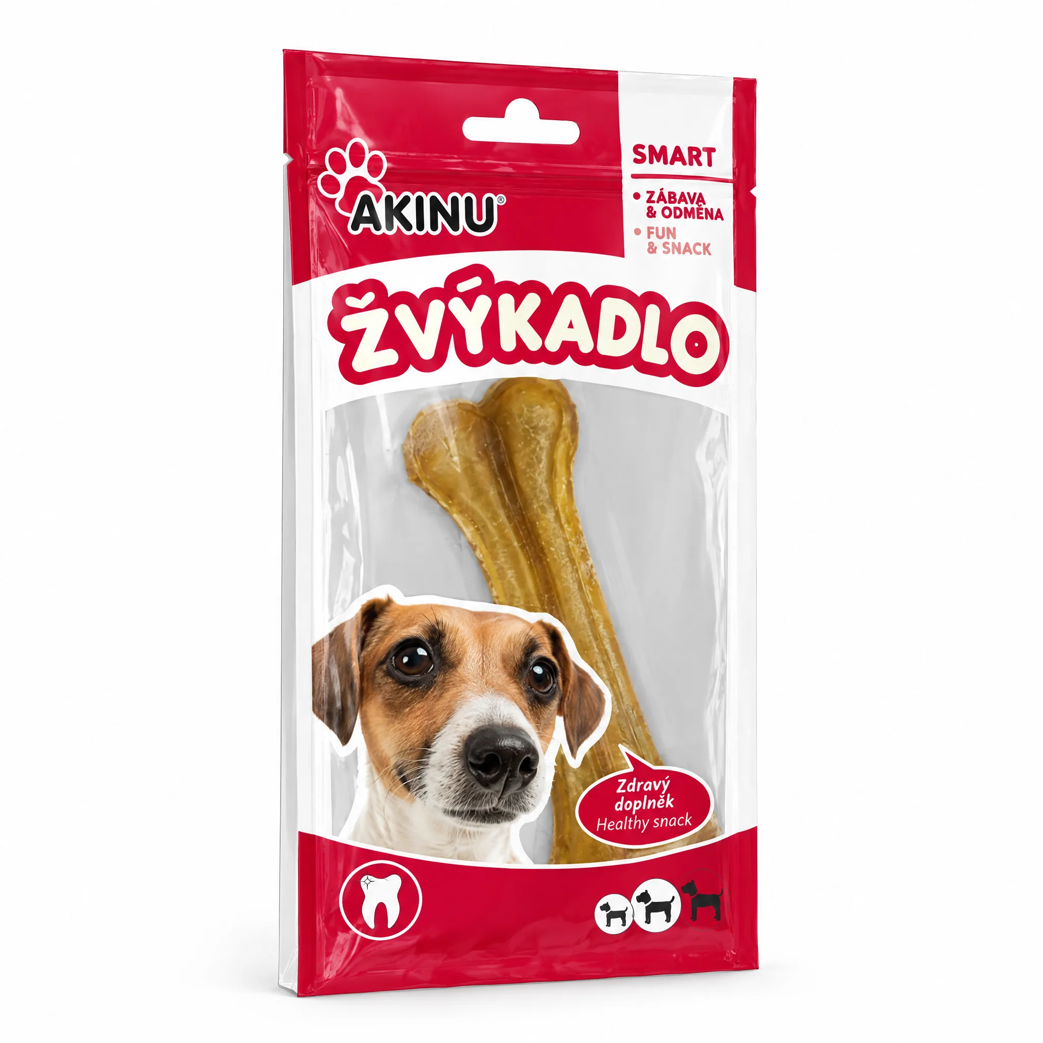 Akinu Kost z buvolí kůže přírodní pamlsek pro psy žvýkací 12 cm 1 ks