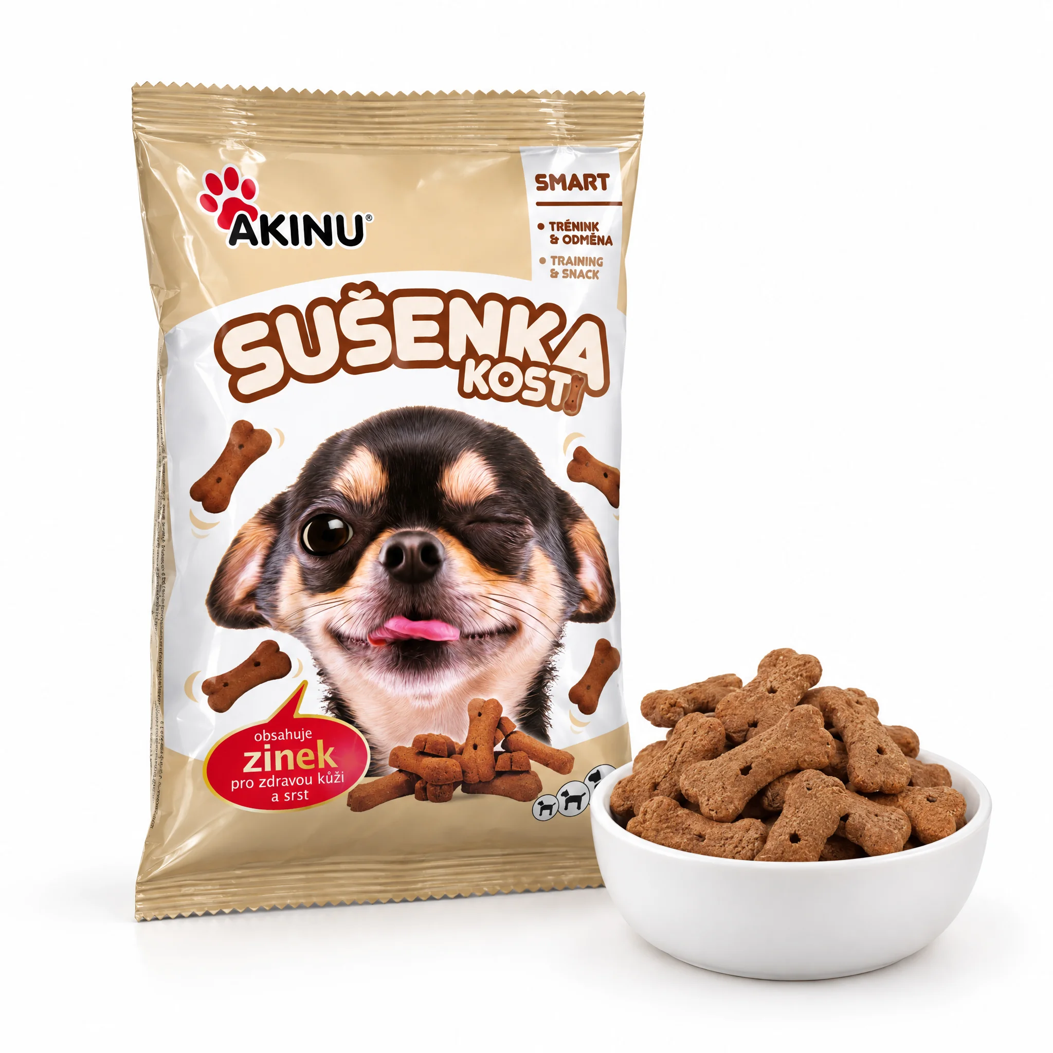 Akinu Kosti sušenka se zinkem pamlsek pro psy 400 g