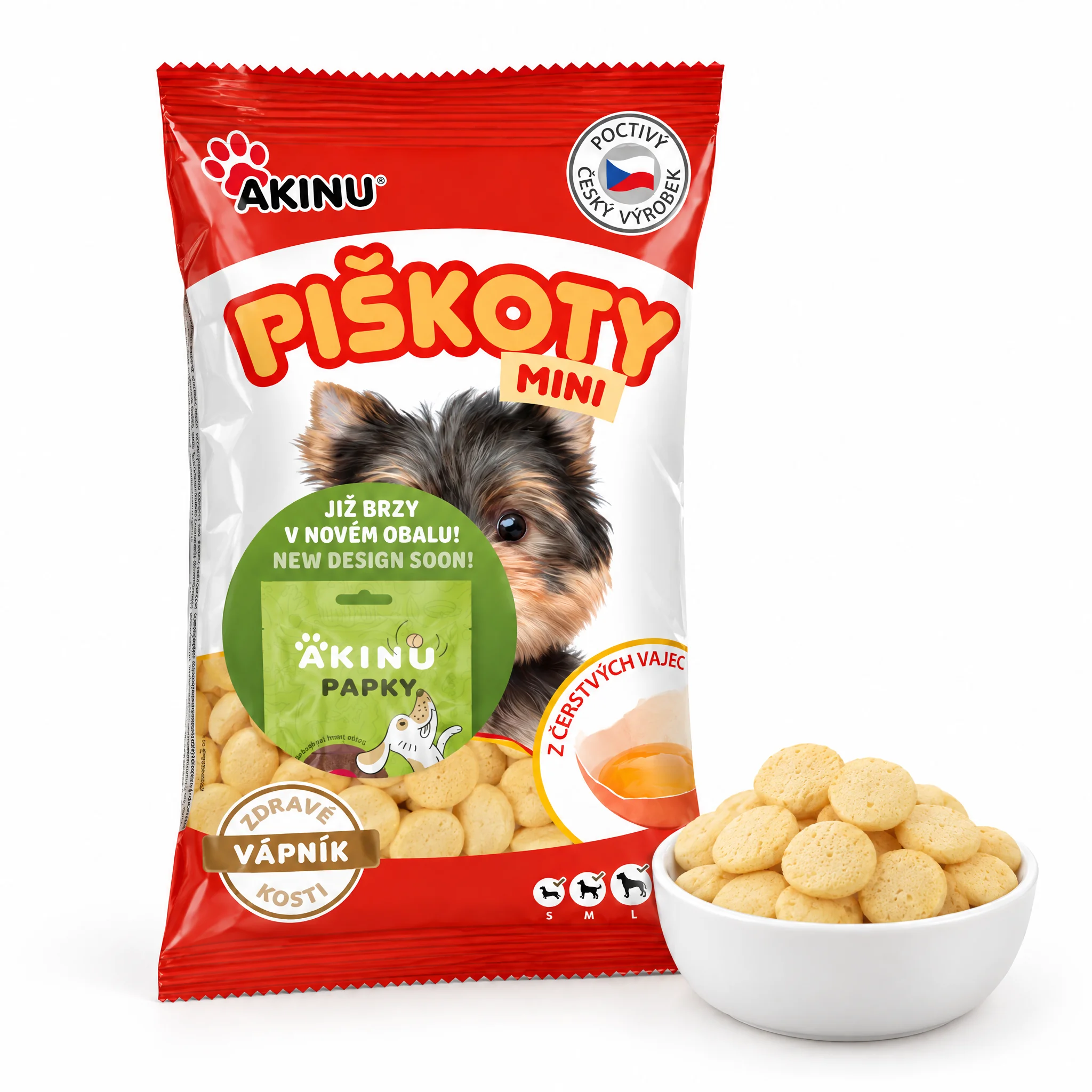 Akinu Mini piškoty s vápníkem pamlsek pro psy 120 g
