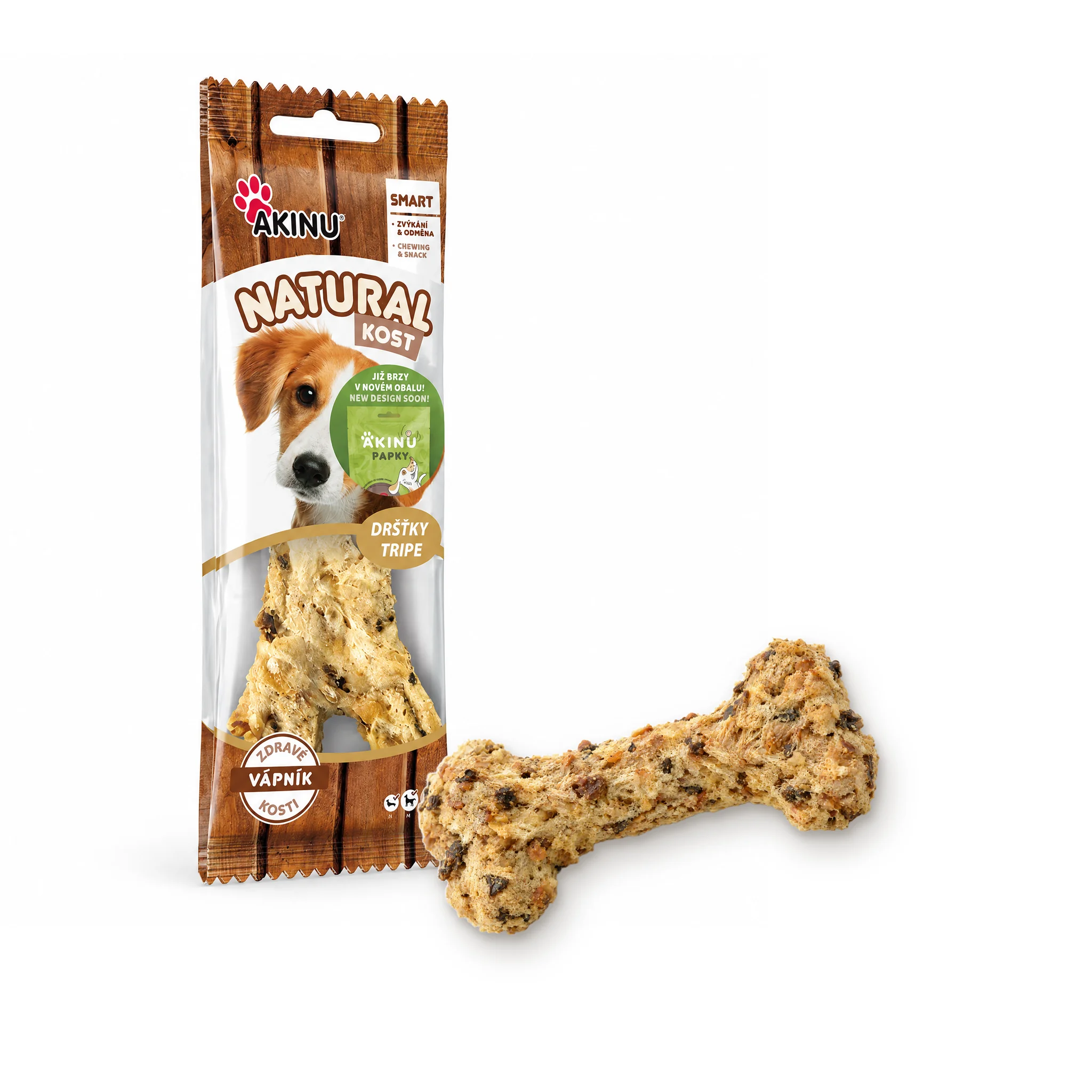 Akinu NATURAL Kost s dršťkami pamlsek pro psy 1 ks