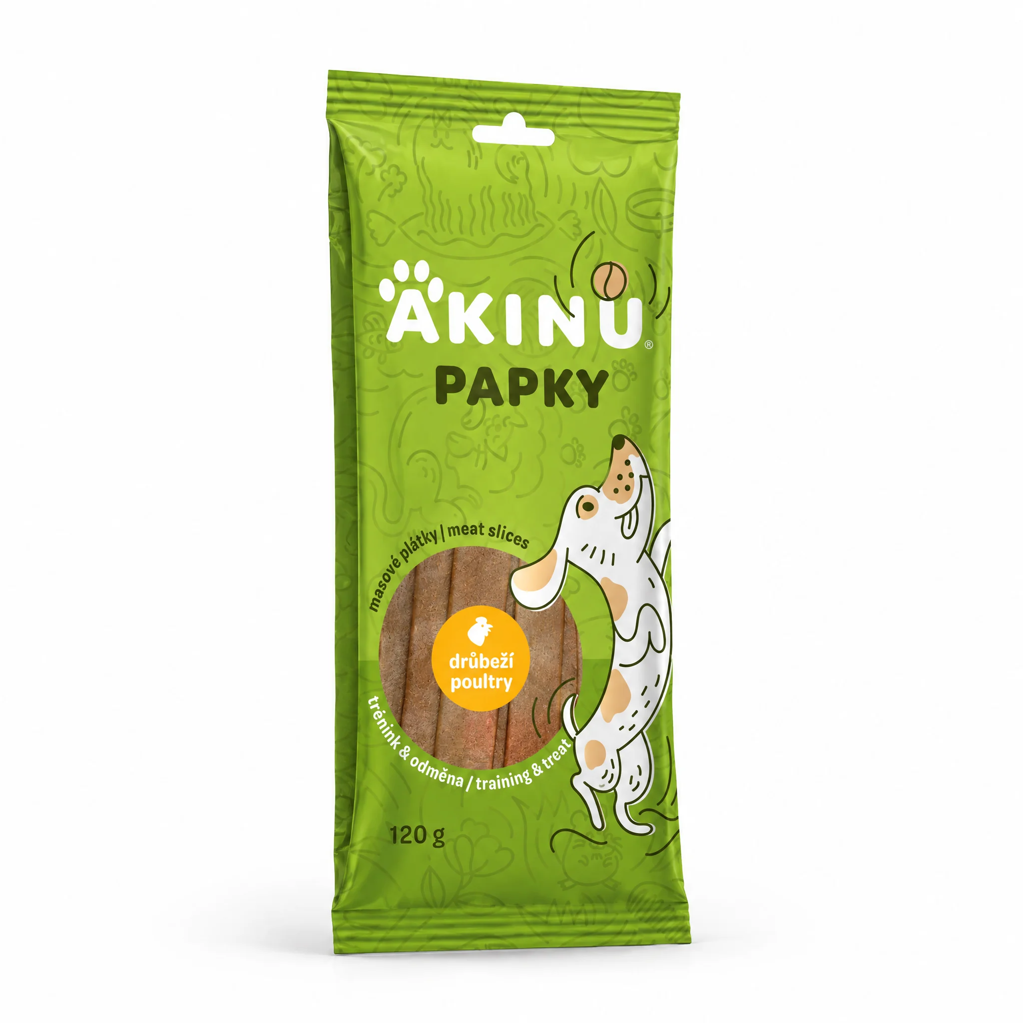 Akinu PAPKY Drůbeží plátky pamlsek pro psy 120 g