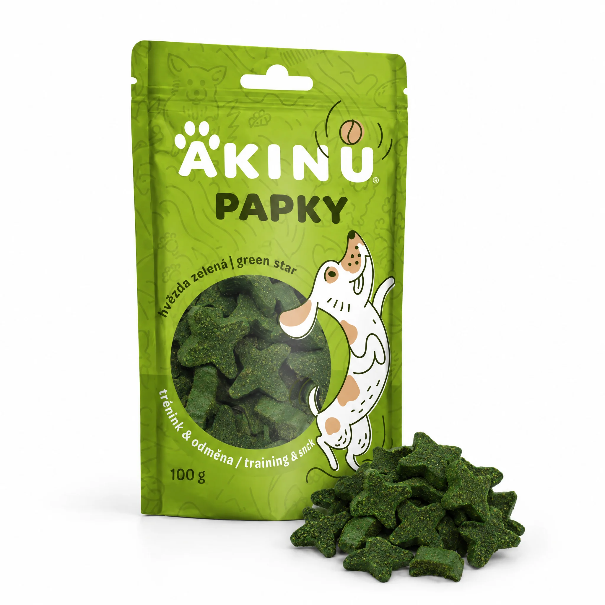 Akinu PAPKY Hvězda zelená pamlsek pro psy 100 g
