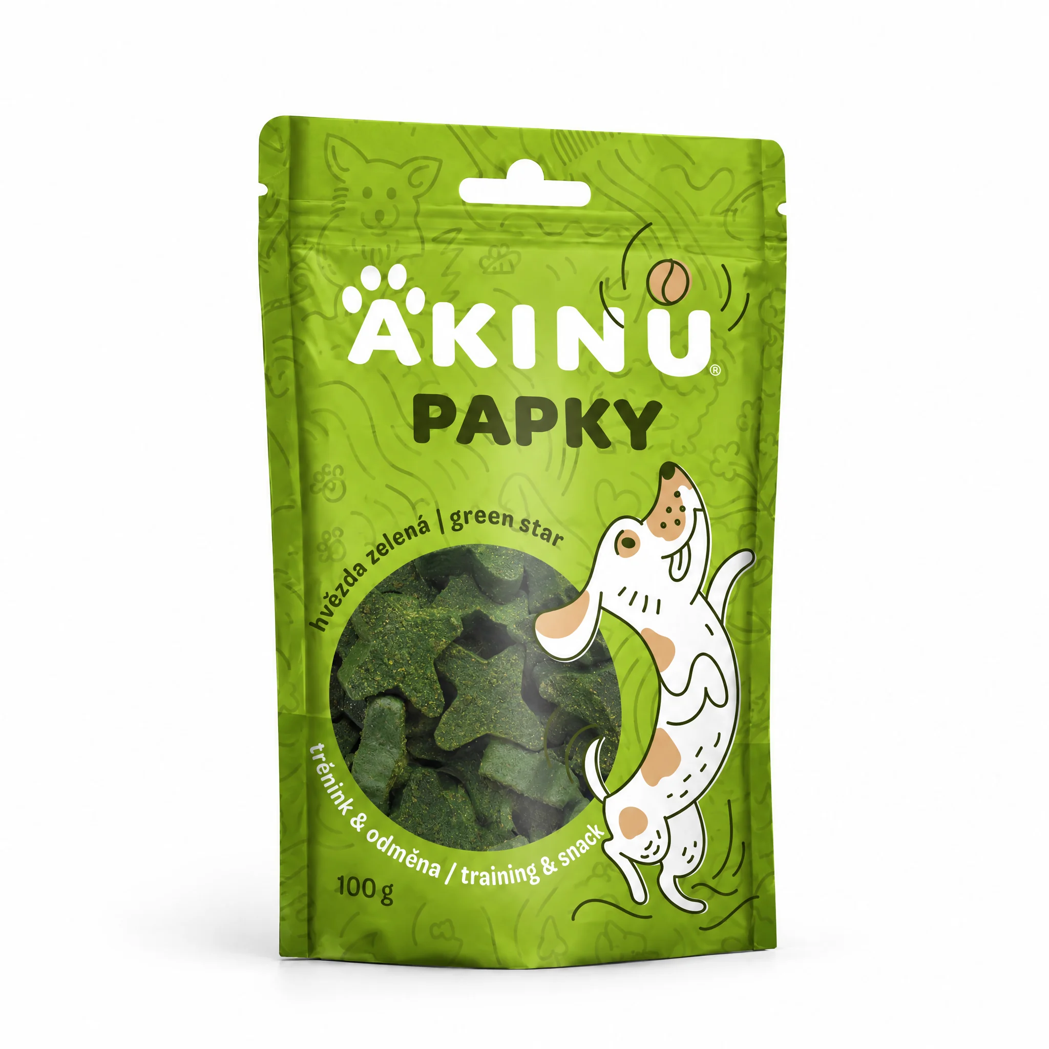 Akinu PAPKY Hvězda zelená pamlsek pro psy 100 g