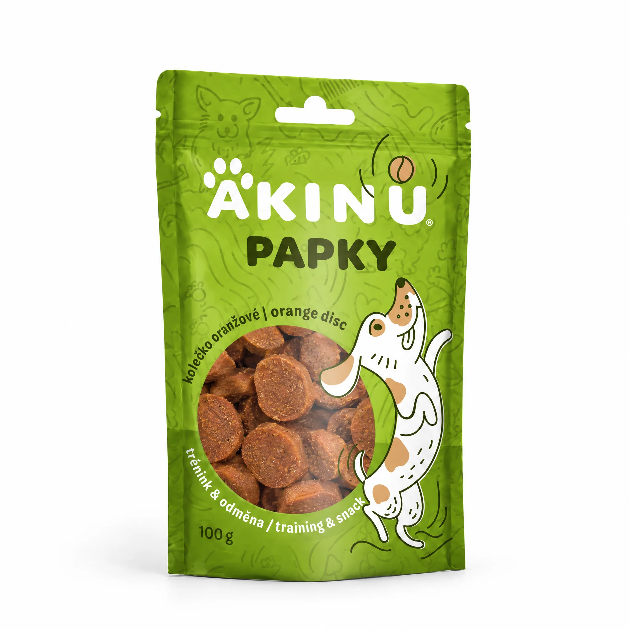 Akinu PAPKY Kolečko oranžové pamlsek pro psy 100 g
