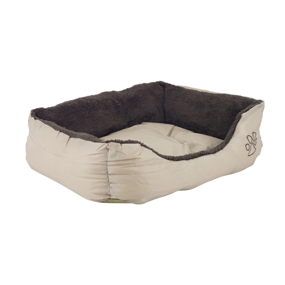 Akinu Pelech nylon & fleece pro psy béžová / hnědá s tlapkou M 75 x 58