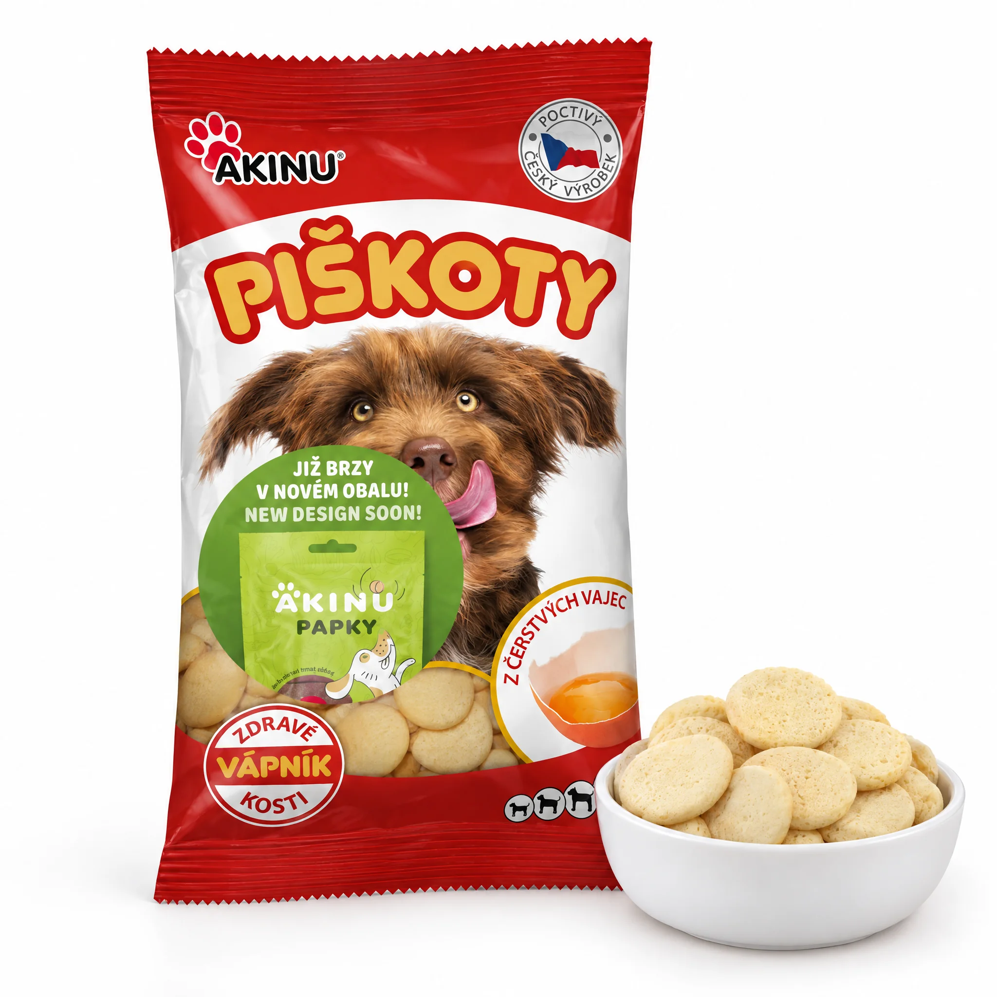 Akinu Piškoty s vápníkem pamlsek pro psy 120 g
