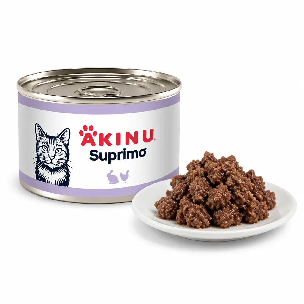 Akinu SUPRIMO Mleté s králičím konzerva pro kočky 200 g