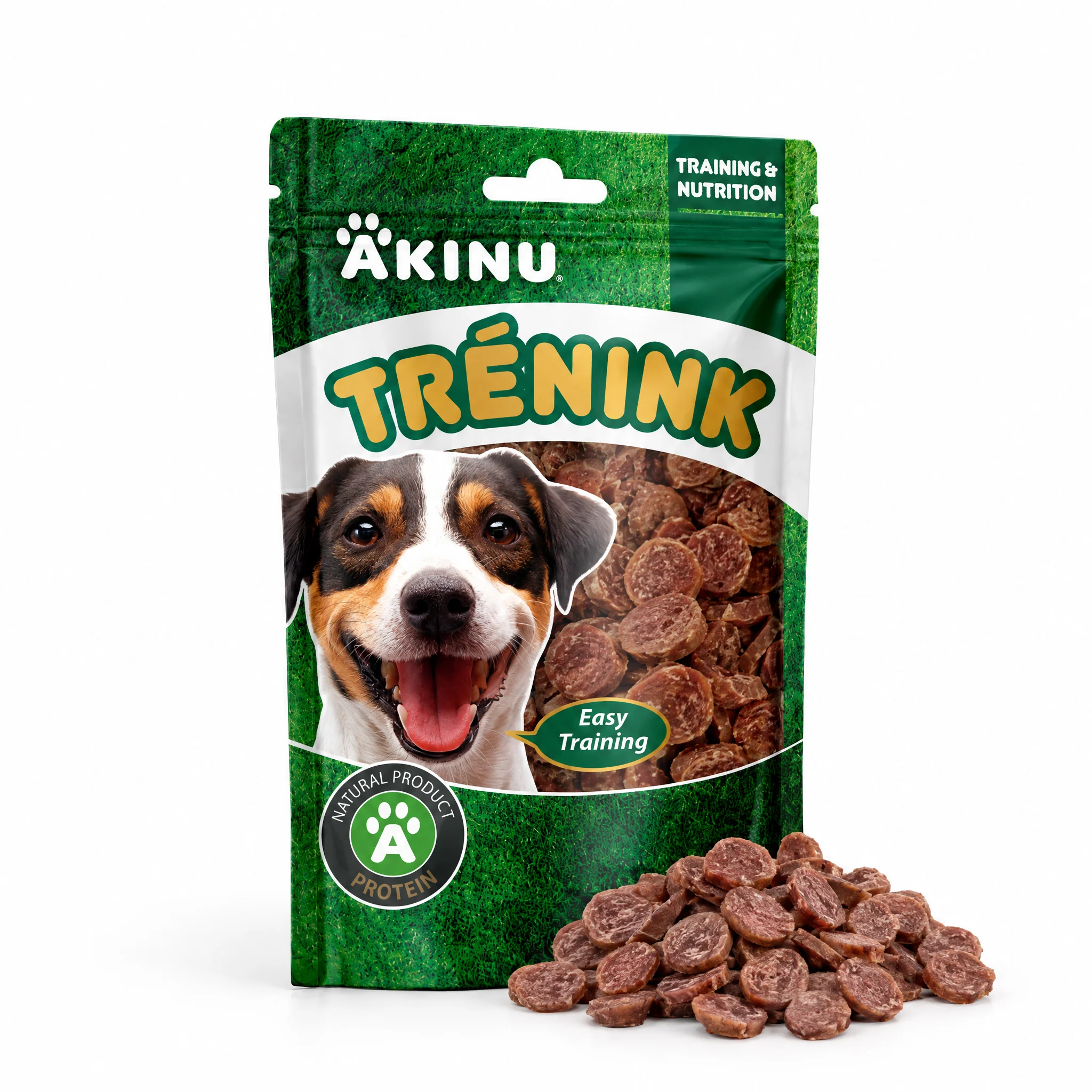 Akinu Trénink Jehněčí & treska lupínky pamlsek pro psy 120 g