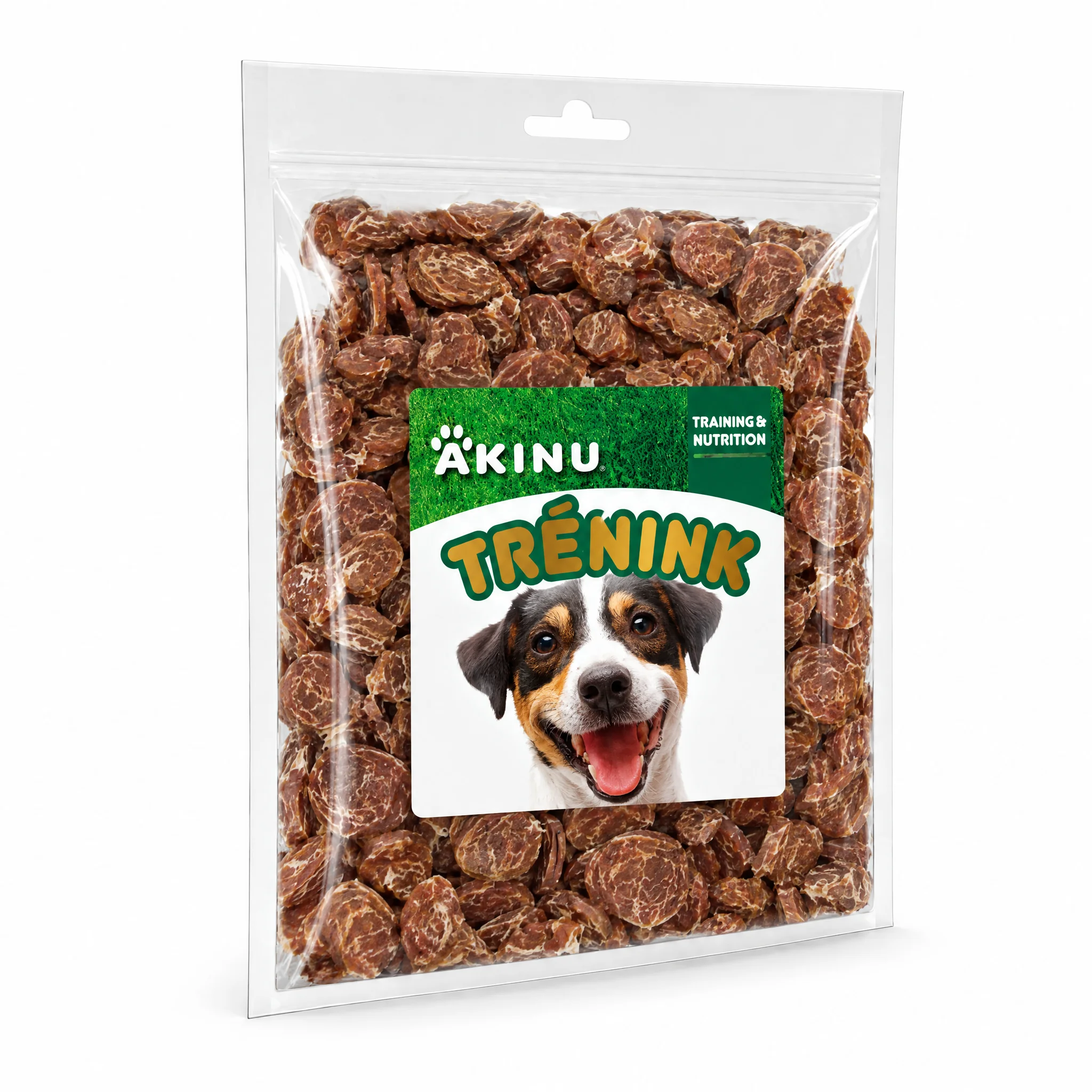 Akinu Trénink Jehněčí & treska lupínky pamlsek pro psy 400 g