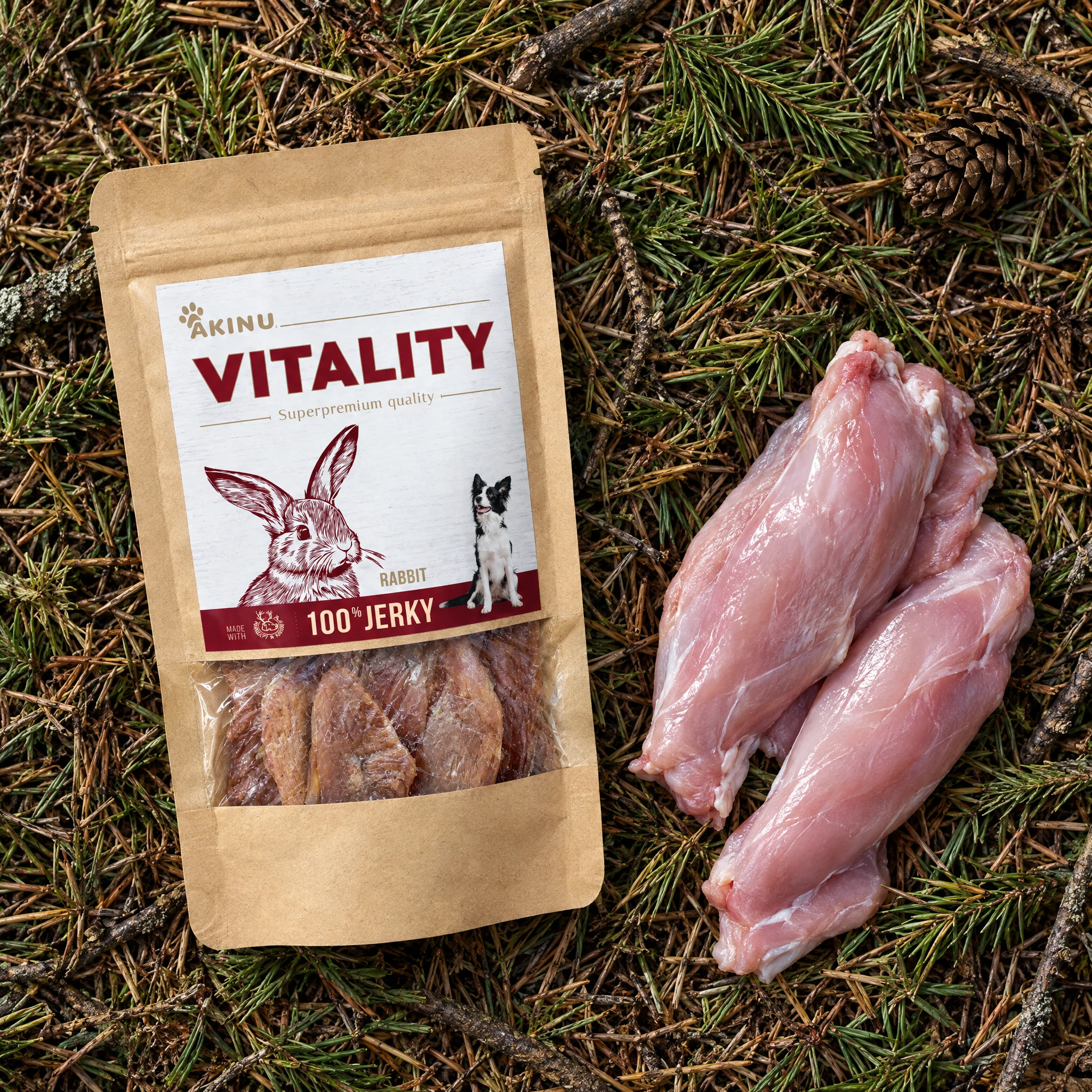 Akinu VITALITY Králík jerky pamlsek pro psy 50 g