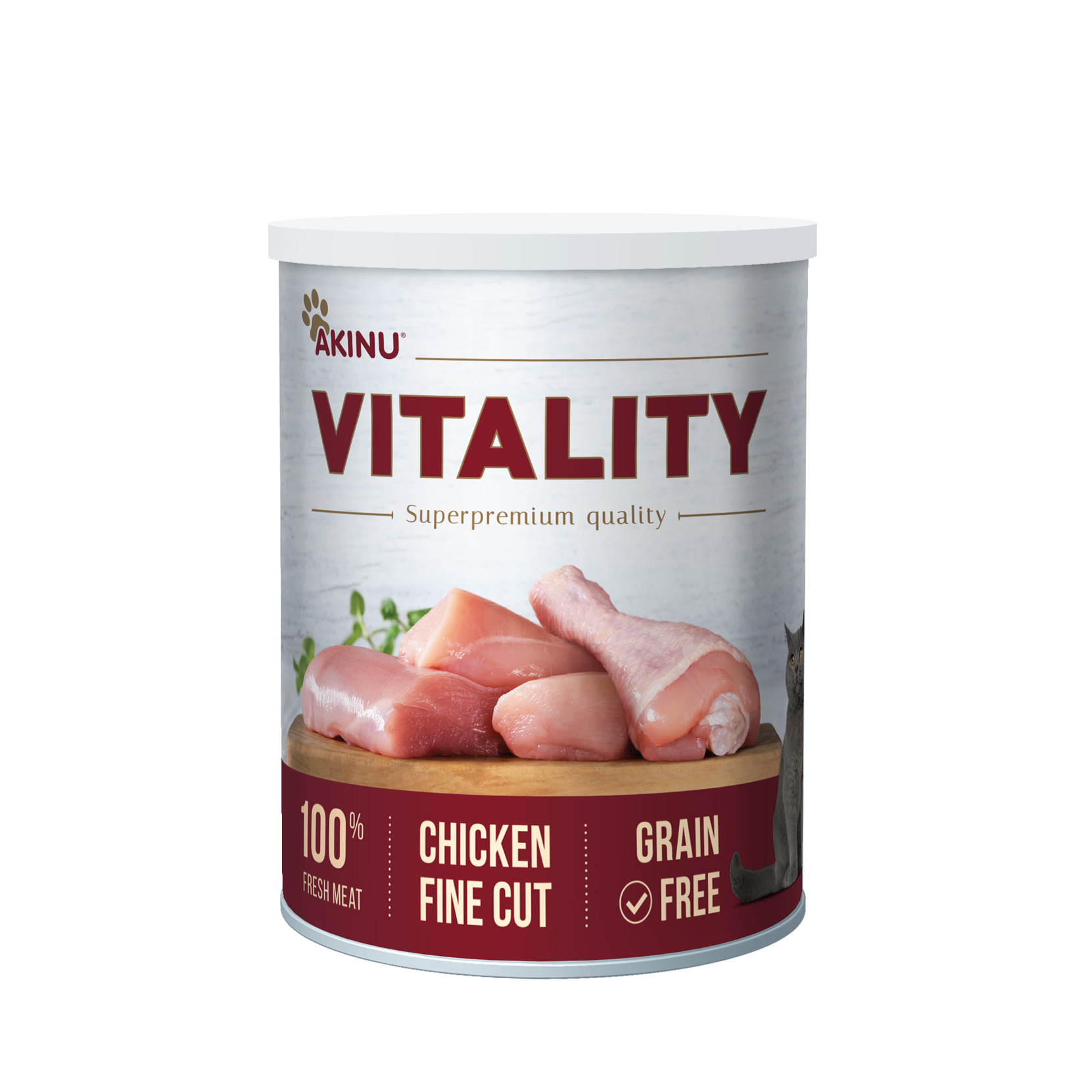 Akinu VITALITY Kuřecí jemně krájené konzerva pro kočky 400 g