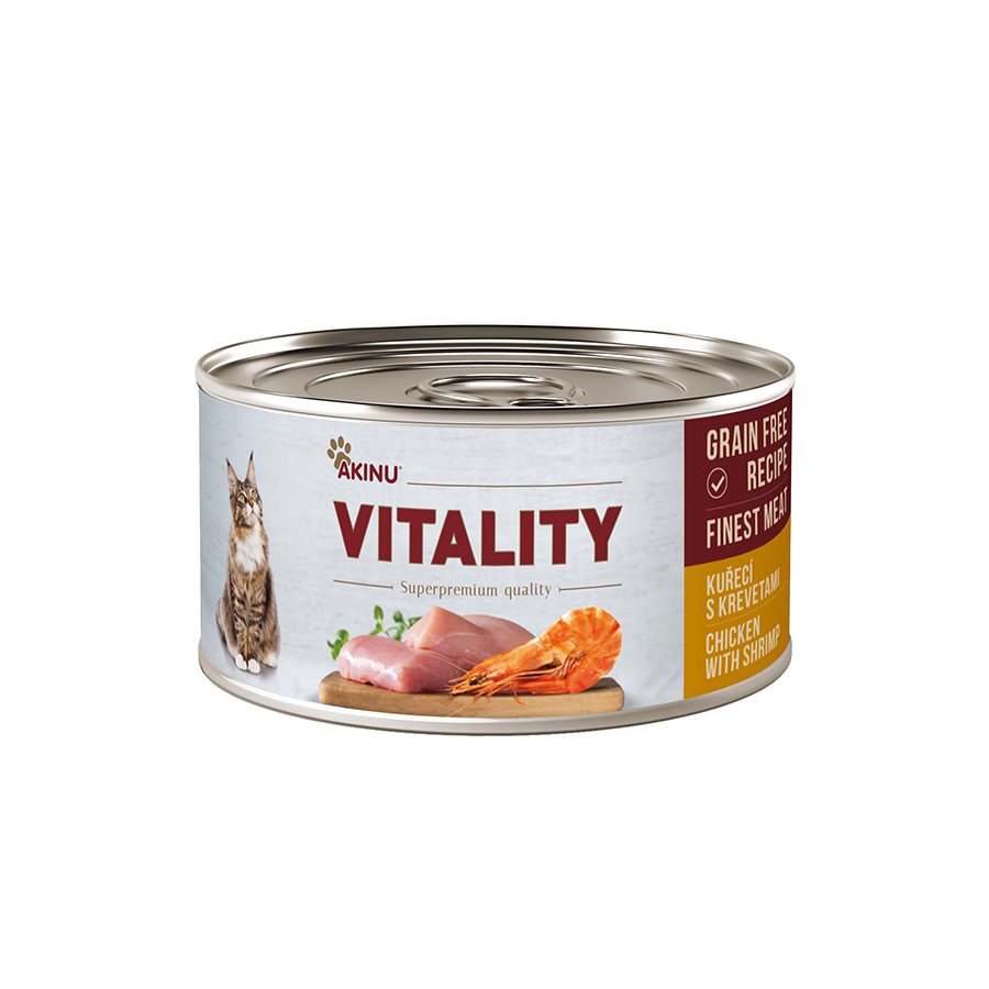 Akinu VITALITY Kuřecí & krevety konzerva pro kočky 70 g