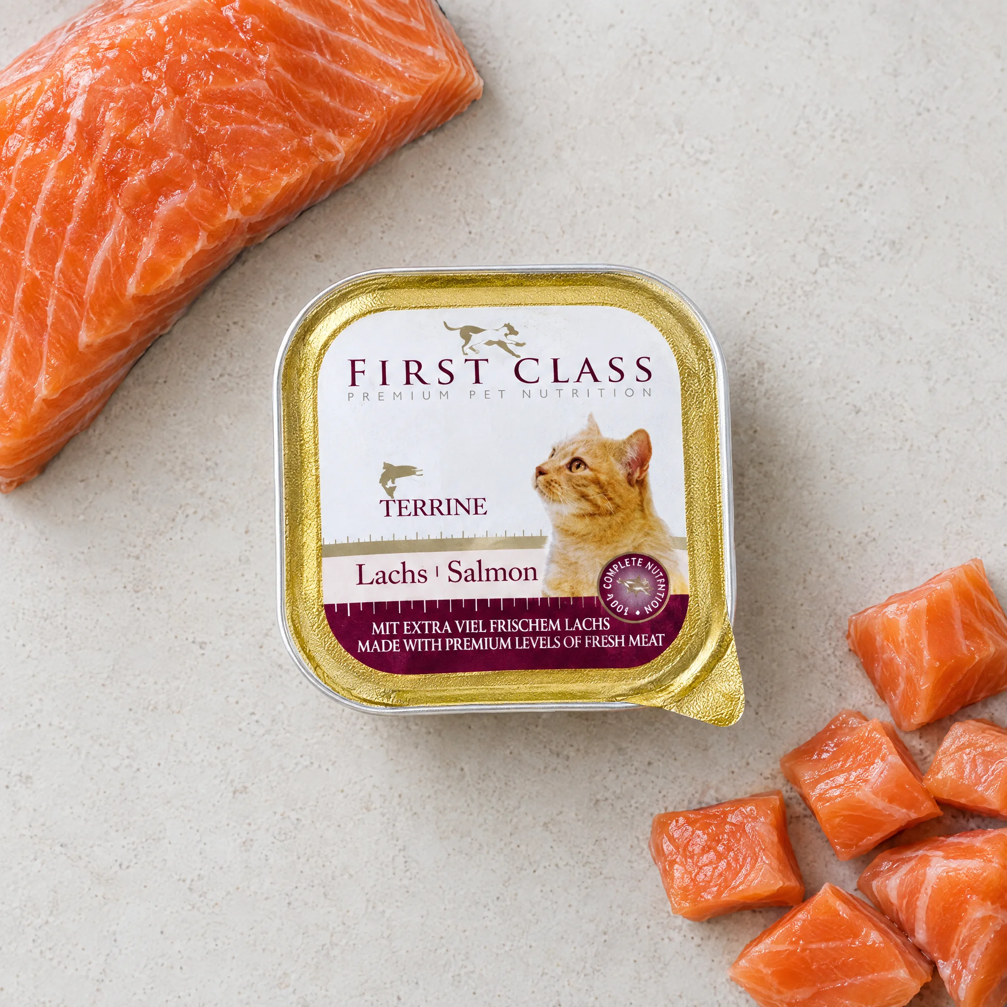 FIRST CLASS Losos paštika pro kočky 100 g